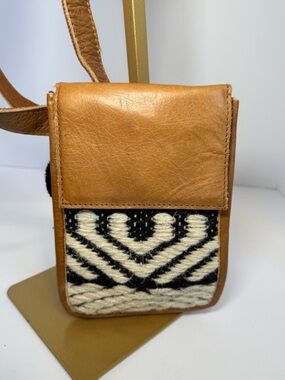Stanley Street leather and wool crossbody bag